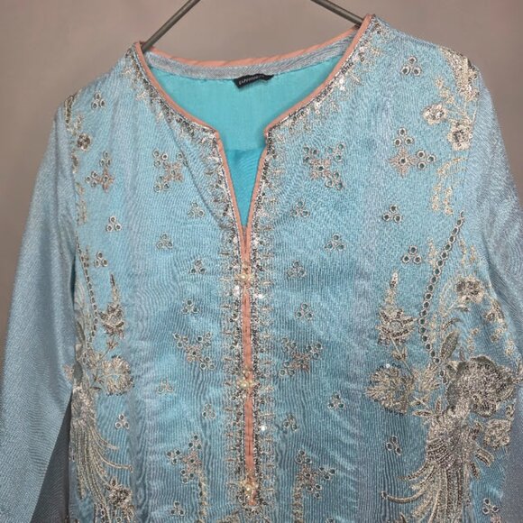Sapphire Shalwar Kameez Pakistani / Indian Suit (3pcs) Small - Picture 2 of 8
